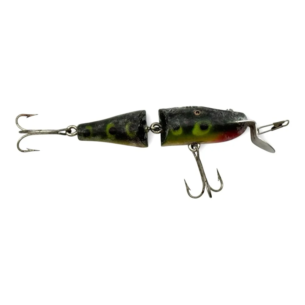 1920s Creek Chub Pikie Jointed Crankbait Perch Fishing Lure Pat 9-7-20 Vintage